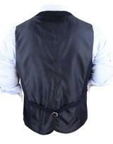 Colete masculino vintage azul-marinho com relógio de bolso