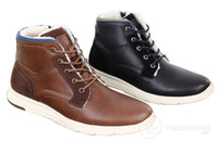 Botas masculinas de inverno em couro PU