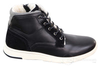 Botas masculinas de inverno em couro PU