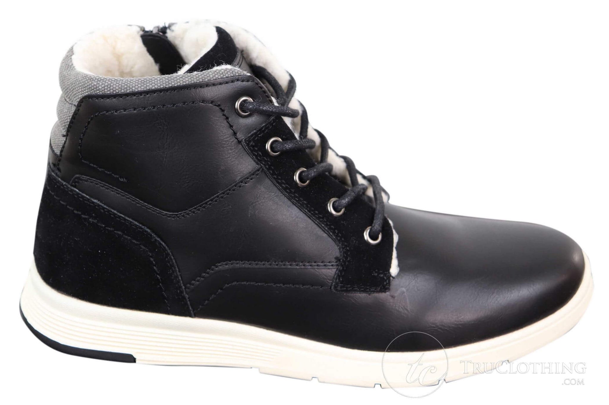 Botas masculinas de inverno em couro PU