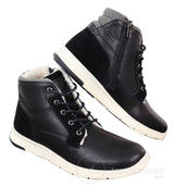 Botas masculinas de inverno em couro PU