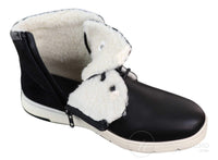 Botas masculinas de inverno em couro PU
