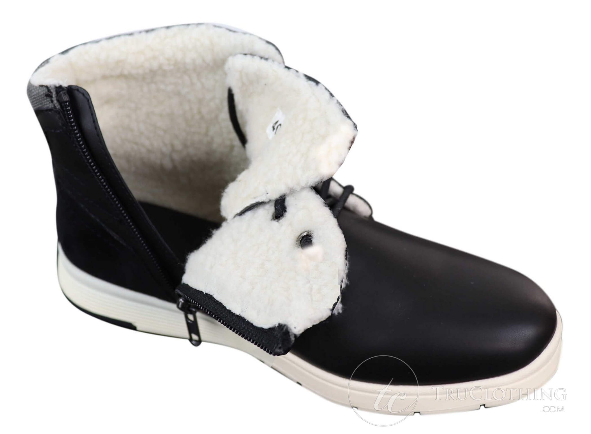 Botas masculinas de inverno em couro PU