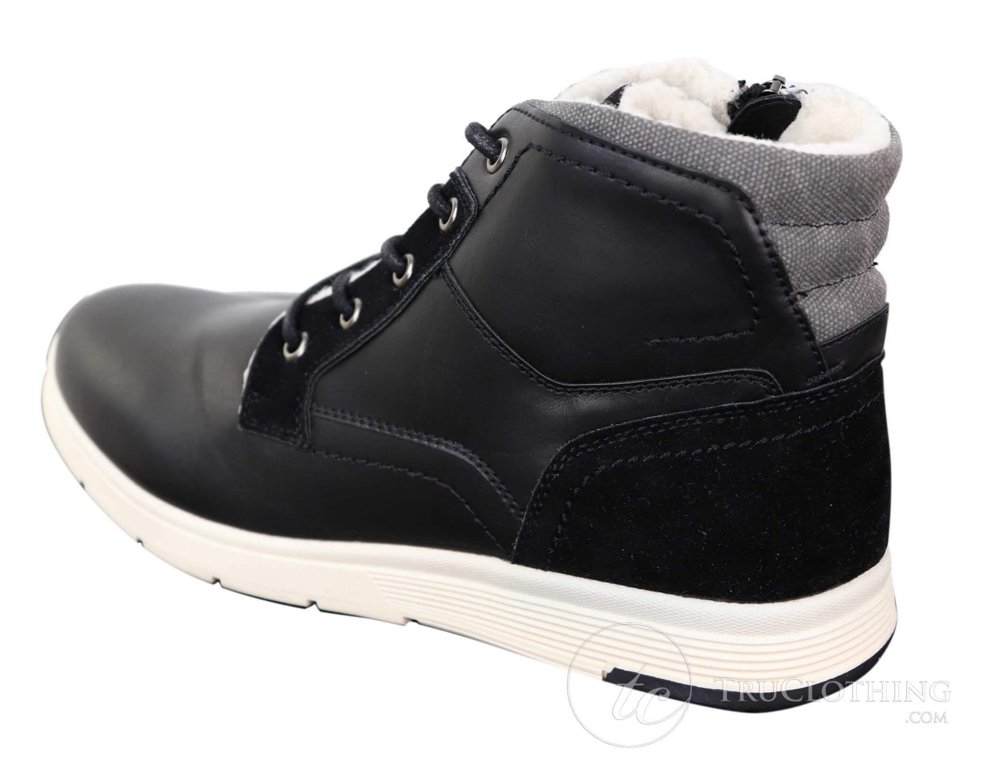 Botas masculinas de inverno em couro PU