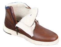 Botas masculinas de inverno em couro PU