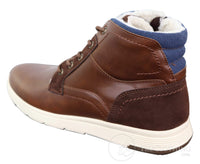 Botas masculinas de inverno em couro PU