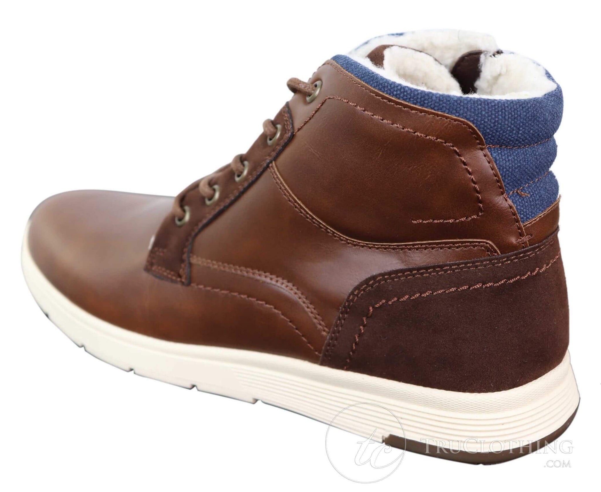 Botas masculinas de inverno em couro PU