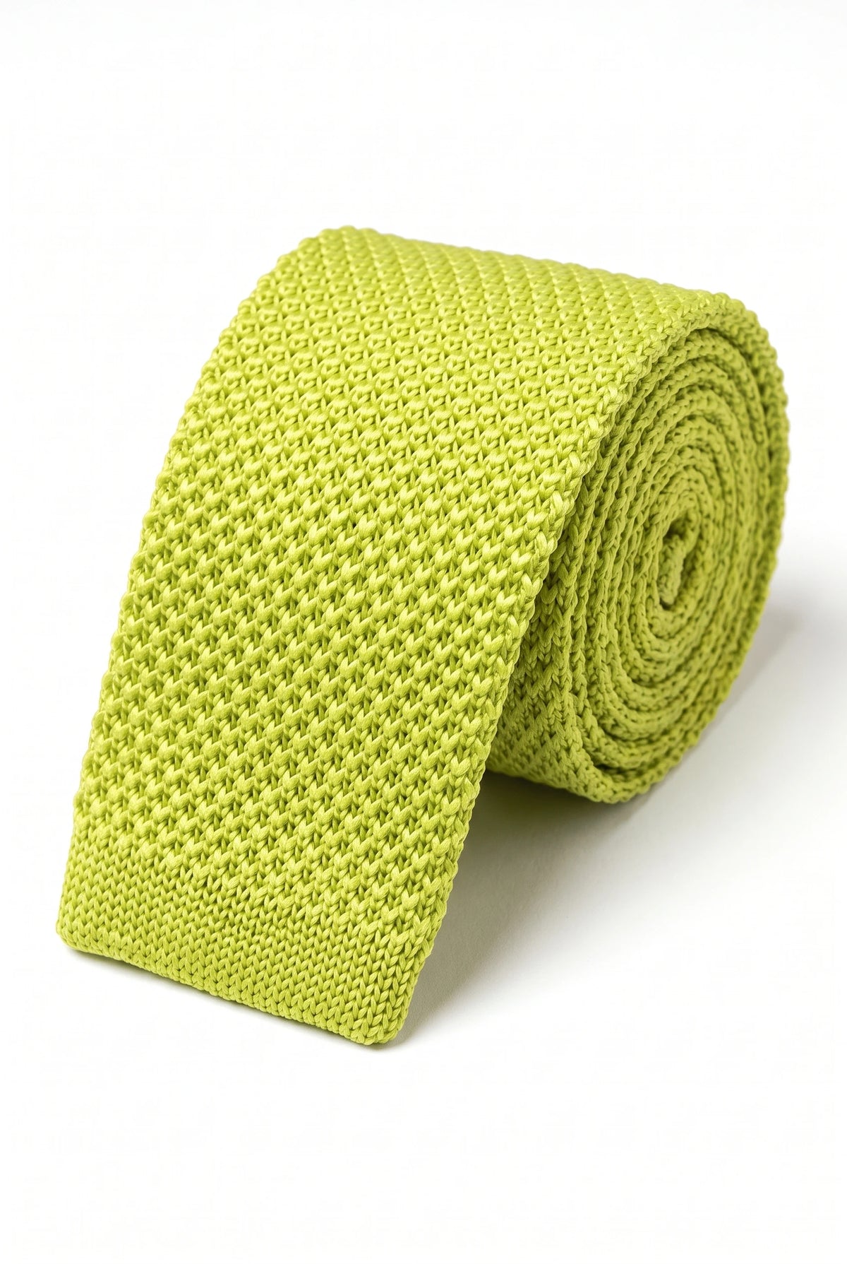 Gravata amarela de tricô masculina