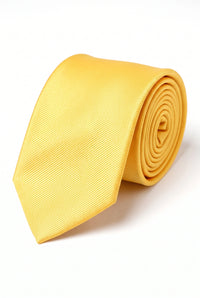 Gravata amarela slim masculina de 6 cm