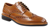 Sapatos Oxford Brogue Masculinos em Couro com Cadarço, Costura Goodyear, Tons de Bege, Marrom e Bordô