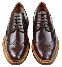 Sapatos Oxford Brogue Masculinos em Couro com Cadarço, Costura Goodyear Welt, Tons de Bege, Marrom e Bordô