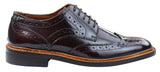 Sapatos Oxford Brogue Masculinos em Couro com Cadarço, Costura Goodyear Welt, Tons de Bege, Marrom e Bordô