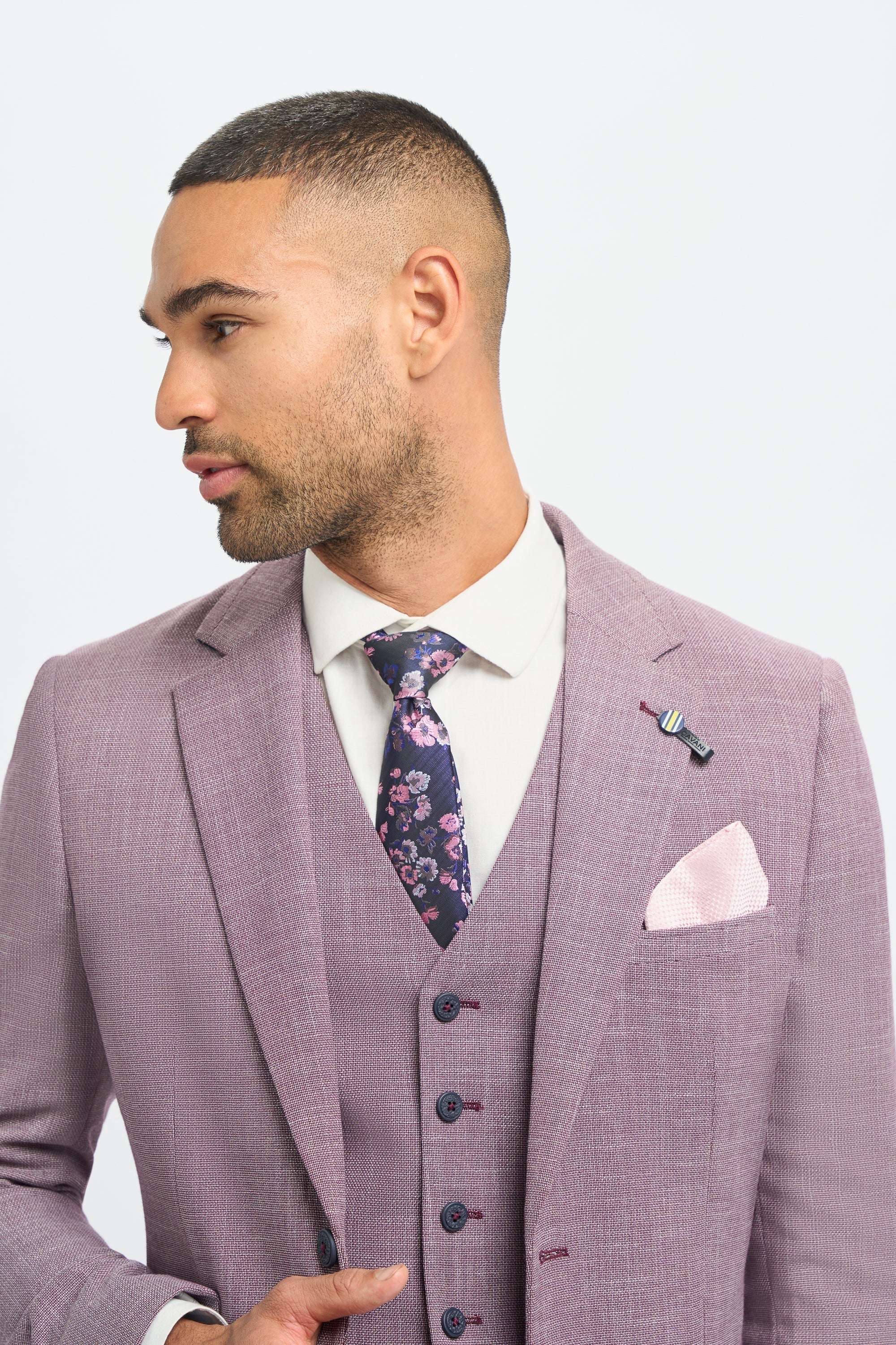 Miami - Blazer masculino rosa de corte slim para o verão