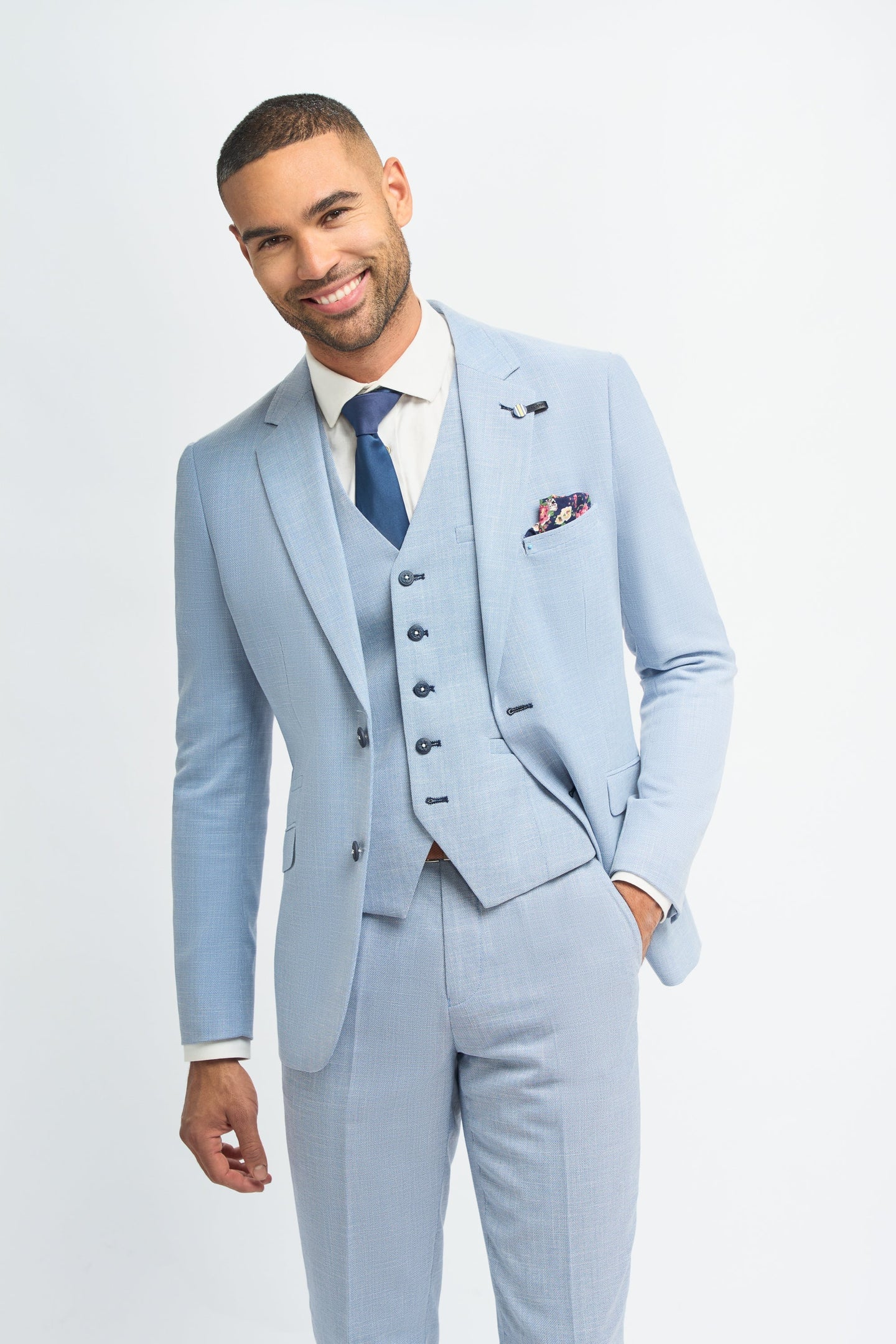 Miami - Blazer masculino azul claro de verão