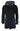 Casaco masculino preto 3/4 de comprimento com capuz removível, elegante e casual, para o inverno, em lã quente.