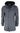 Casaco masculino cinza 3/4 de comprimento com capuz removível, elegante e casual, para o inverno, em lã quente.