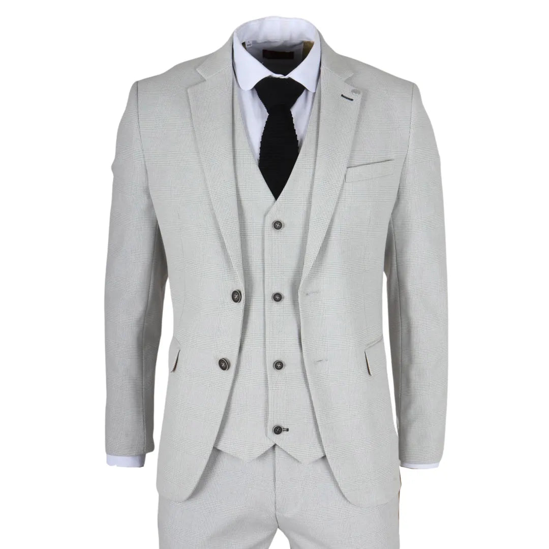 Blazer masculino Miller cinza xadrez de corte ajustado