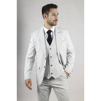 Miller - Terno masculino cinza xadrez de 3 peças com corte sob medida.