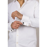 Camisa Oxford masculina creme com punho duplo