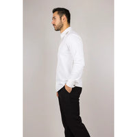 Camisa Oxford masculina creme com punho duplo