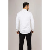 Camisa Oxford masculina creme com punho duplo