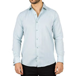 Camisa Oxford masculina verde com punho duplo