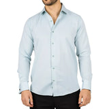 Camisa Oxford masculina verde com punho duplo