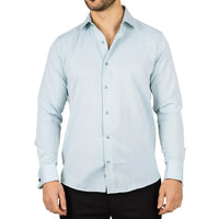 Camisa Oxford masculina verde com punho duplo