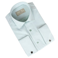 Camisa Oxford masculina verde com punho duplo
