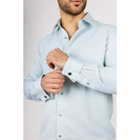 Camisa Oxford masculina verde com punho duplo