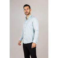 Camisa Oxford masculina verde com punho duplo