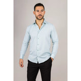 Camisa Oxford masculina verde com punho duplo