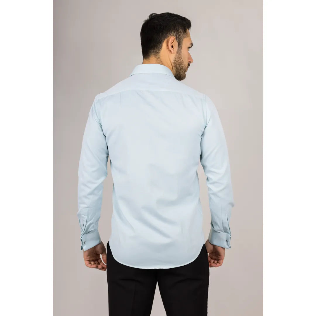 Camisa Oxford masculina verde com punho duplo