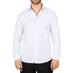 Camisa Oxford masculina branca com punho duplo