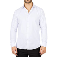 Camisa Oxford masculina branca com punho duplo