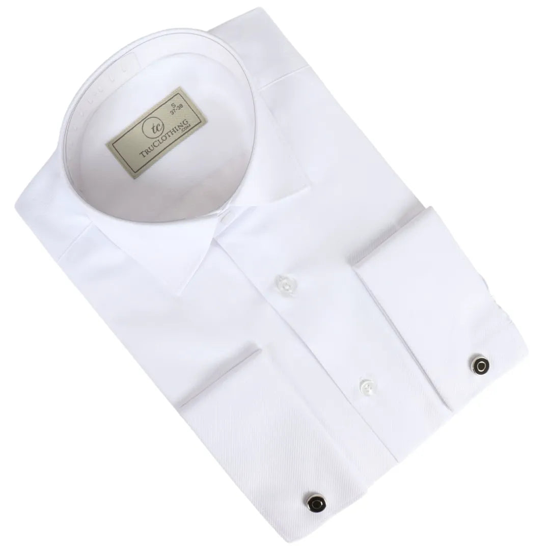 Camisa Oxford masculina branca com punho duplo