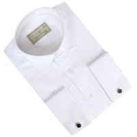 Camisa Oxford masculina branca com punho duplo