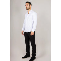 Camisa Oxford masculina branca com punho duplo