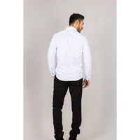 Camisa Oxford masculina branca com punho duplo