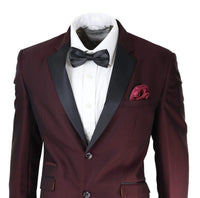 Terno smoking masculino cor vinho