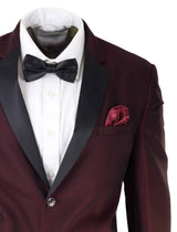 Terno smoking masculino cor vinho