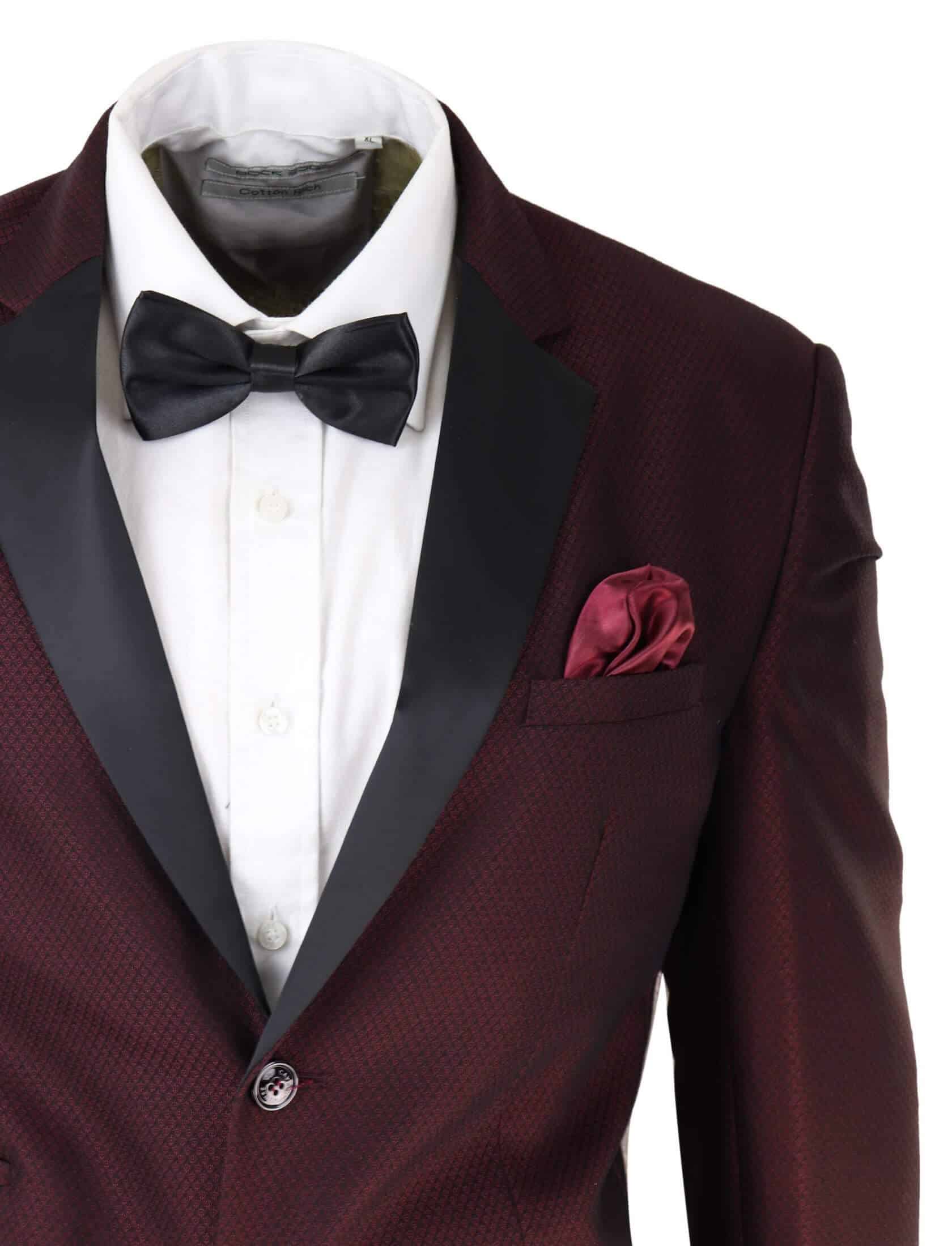 Terno smoking masculino cor vinho