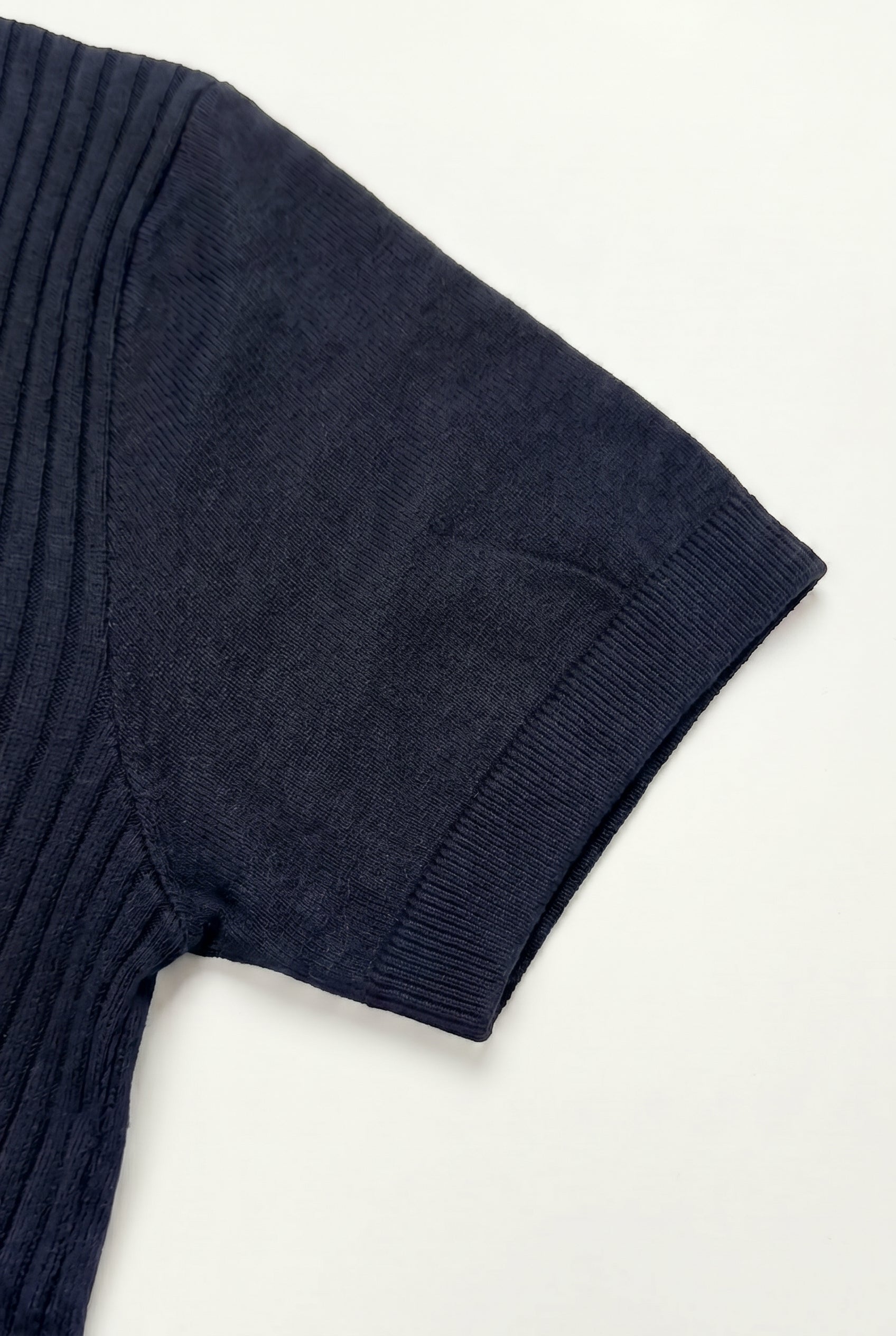 Camisa polo azul-marinho de malha com zíper para homens