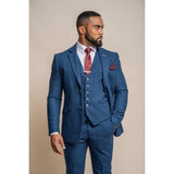 Orson - Blazer Clássico Masculino em Tweed Azul