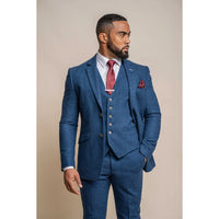 Orson - Blazer Clássico Masculino em Tweed Azul