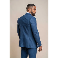 Orson - Blazer Clássico Masculino em Tweed Azul