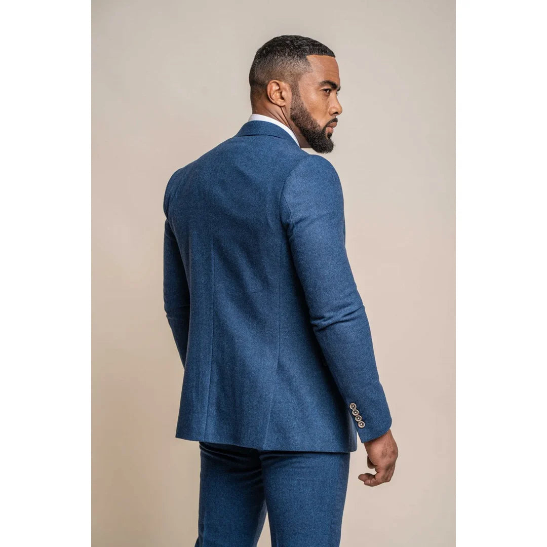 Orson - Blazer Clássico Masculino em Tweed Azul