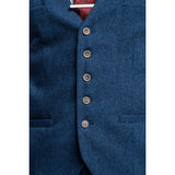 Orson - Colete masculino em tweed azul