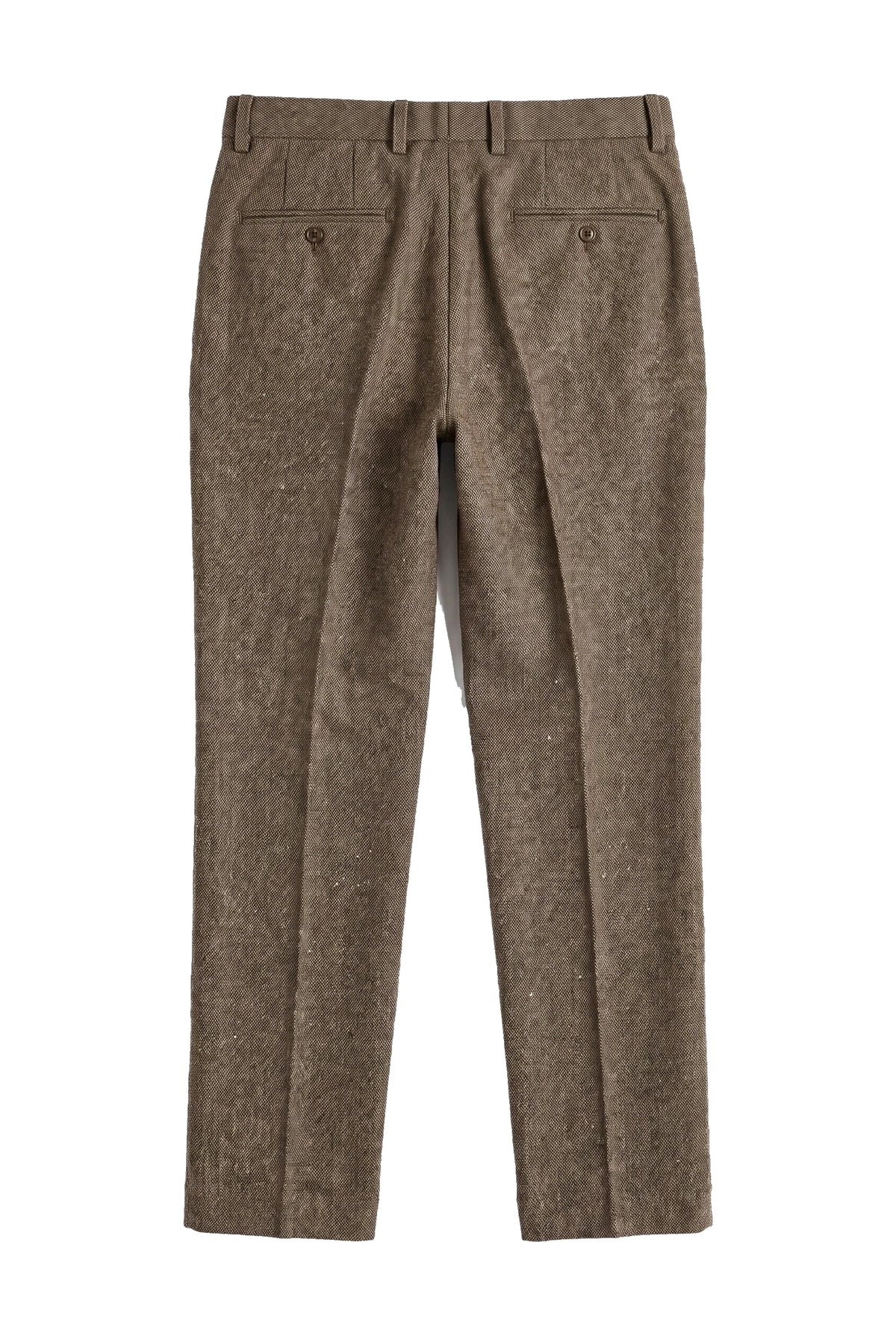 Oscar - Calças masculinas em tweed marrom com mistura de lã