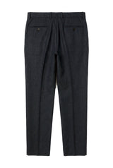 Oscar - Calças masculinas em tweed azul-marinho com mistura de lã
